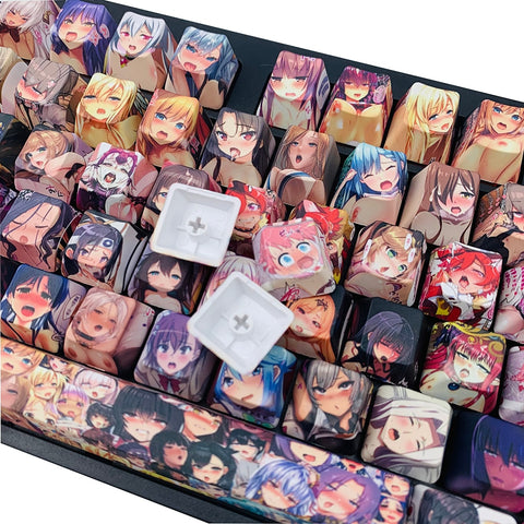 Manga Anime Ahegao PBT Keycaps Set