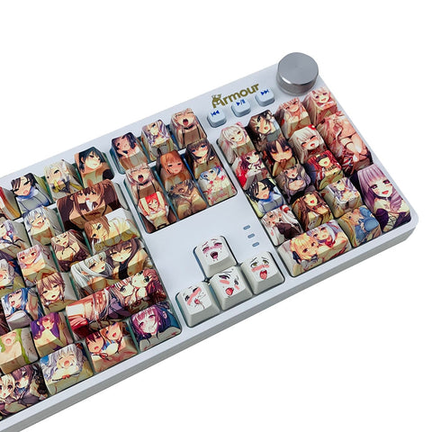 Manga Anime Ahegao PBT Keycaps Set