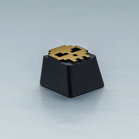 Golden Skull Digi Keycap - Hand Painted Skull Keycap - KEYCAPIST