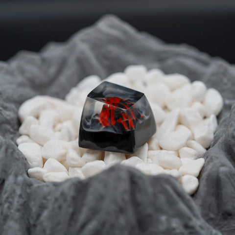 The Volcano Keycap - Hand Painted Volcano Keycap - KEYCAPIST