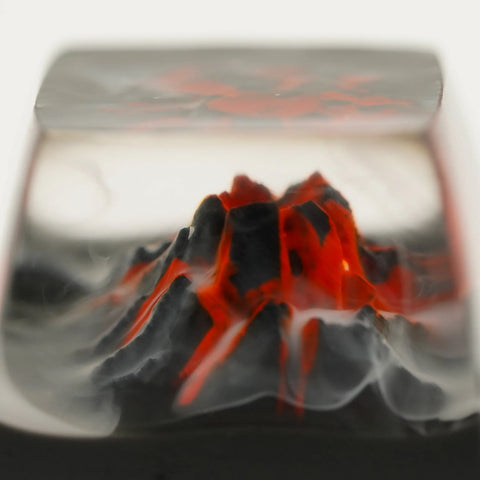 The Volcano Keycap - Hand Painted Volcano Keycap - KEYCAPIST